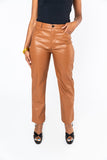 Gomez Vegan Leather Pants - Camel