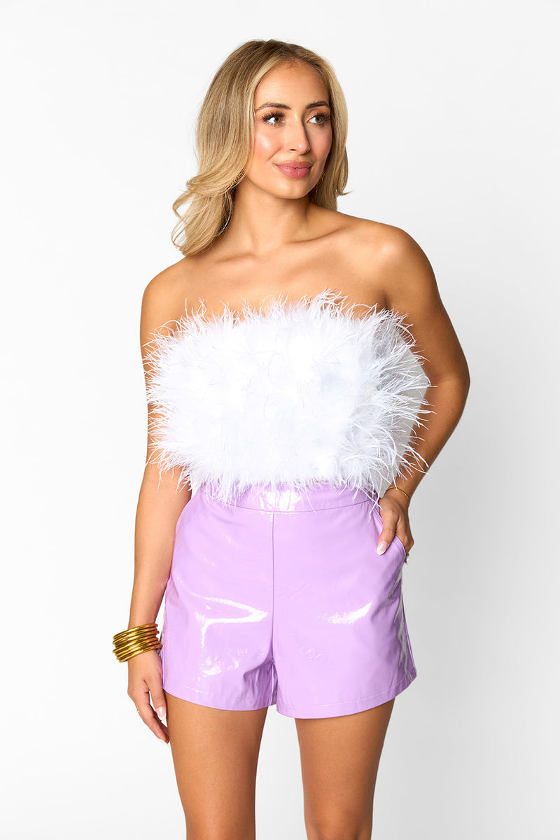 BuddyLove Vince Vegan Leather Shorts - Lavender