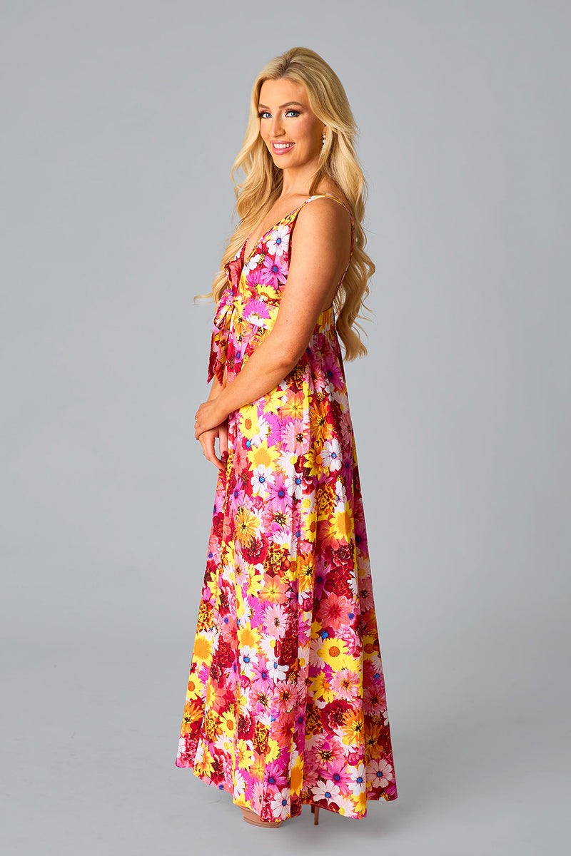 BuddyLove Zena Plunging Neck Maxi Dress - Sunshine