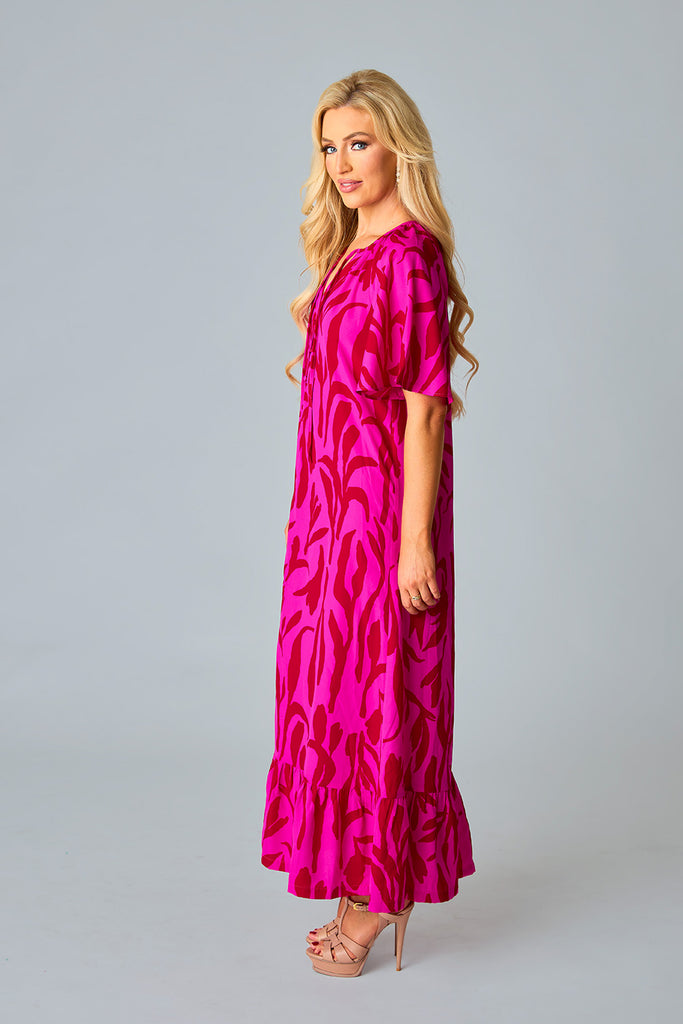 BuddyLove Tullah Caftan Maxi Dress - Berry Gloss