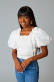 Tandy Puff Sleeve Top - White