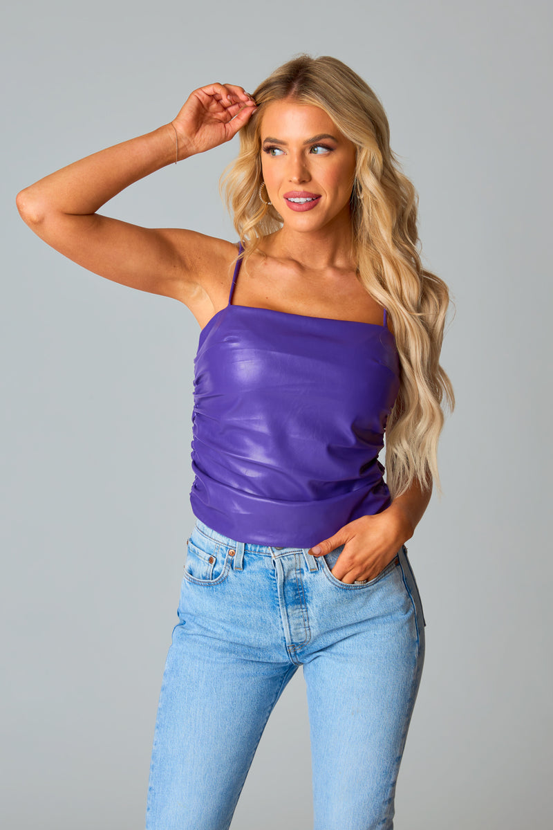 BuddyLove Jolee Vegan Leather Tank Top - Purple
