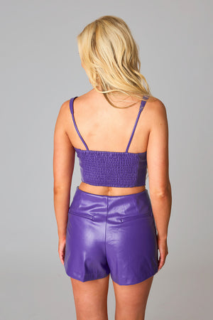 BuddyLove Coco Vegan Leather Corset Top - Purple