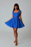 Adams Laced Mini Dress - Royal Blue