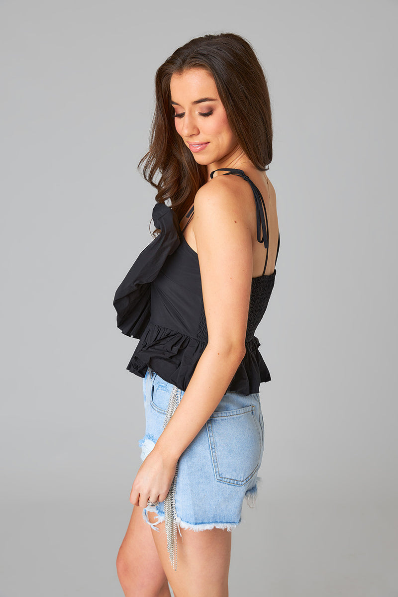 BuddyLove Beck Ruffle Tank Top - Black