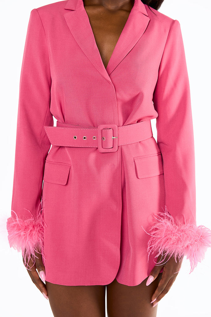 BuddyLove Harriet Blazer Dress - Flamingo
