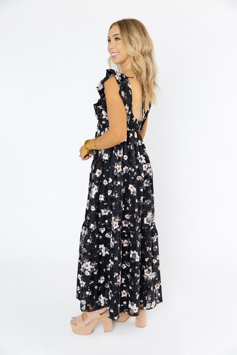 BuddyLove Lilly Sweetheart Neckline Maxi Dress - Flower Basket