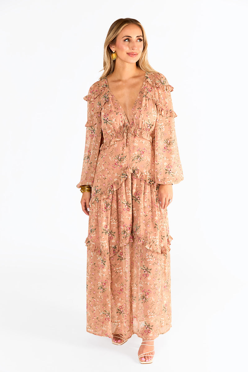 BuddyLove Pia Long Sleeve Maxi Dress - Adrift