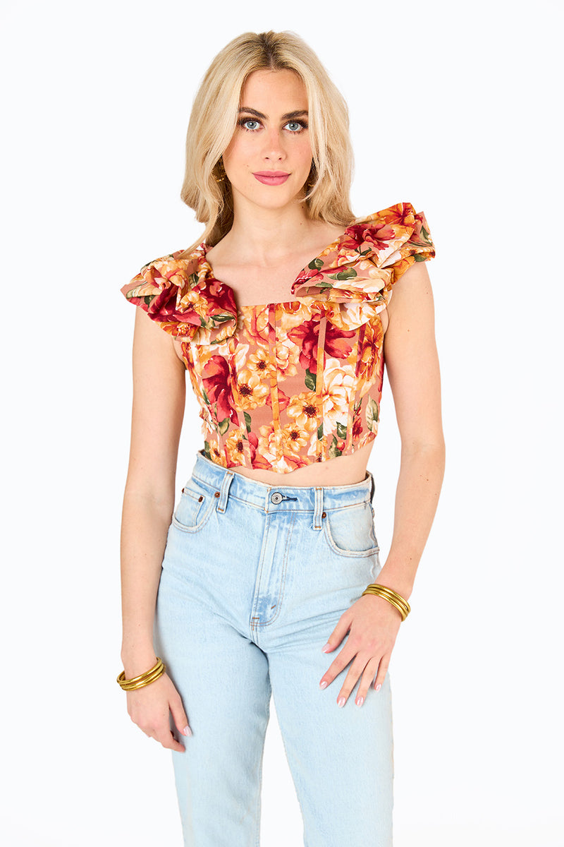 Della Corset Top - Harvest
