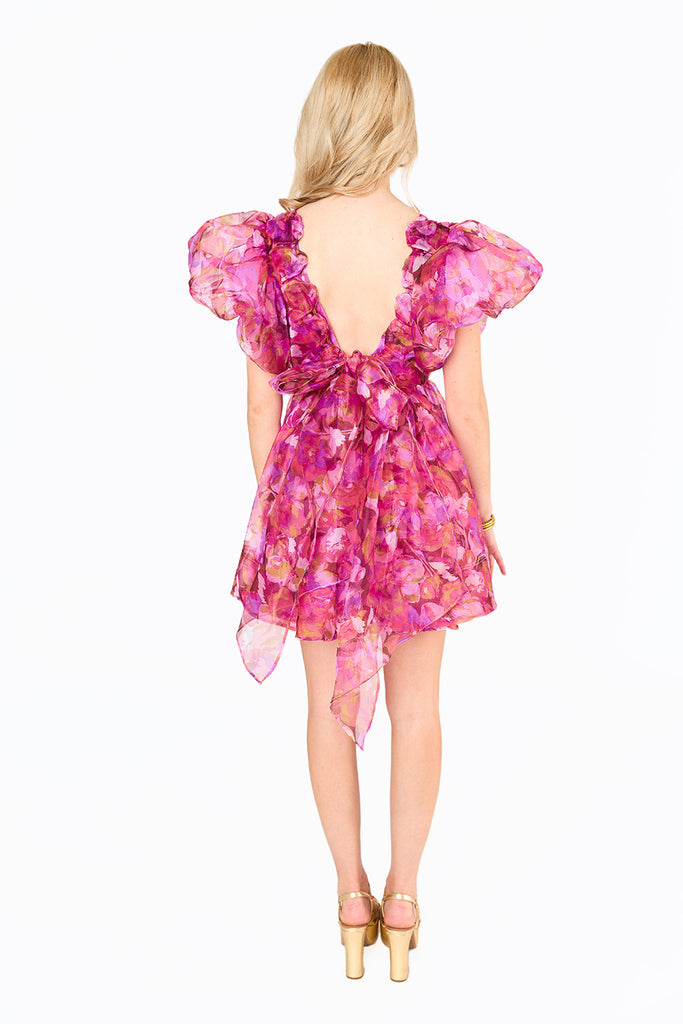 Hollis Puff Sleeve Mini Dress - Off To Paradise