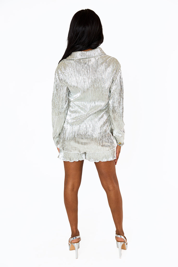 Veronica Textured Outfit Set - Silver