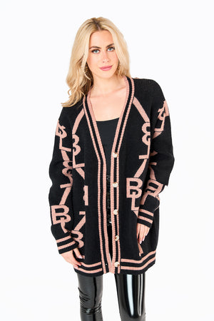 BuddyLove Varsity Cardigan Dress - Saddle
