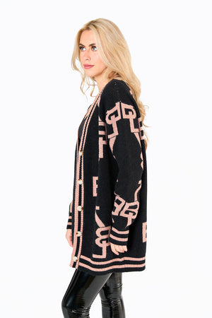 BuddyLove Varsity Cardigan Dress - Saddle