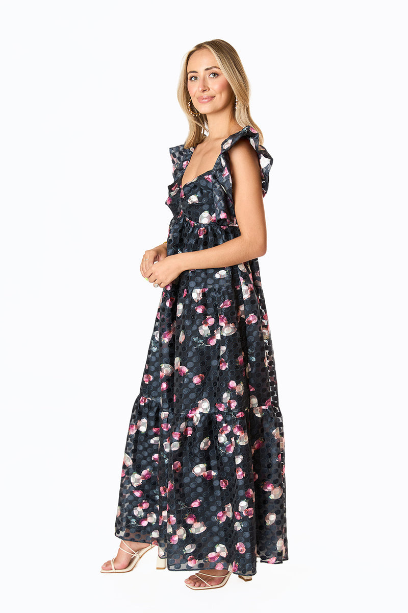 BuddyLove Lilly Sweetheart Neckline Maxi Dress - Twilight