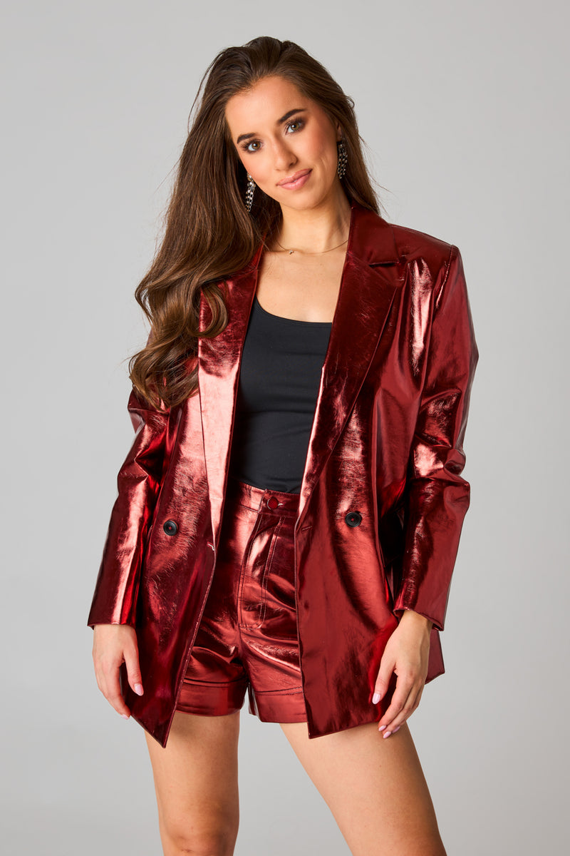 BuddyLove Avery Oversized Metallic Blazer - Bronze