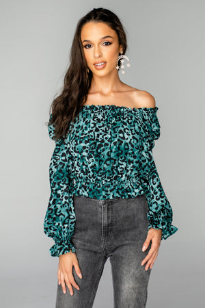 Constance Off The Shoulder Top - Lagoon