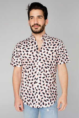 Robert Button Down Dress Shirt - Flamingo