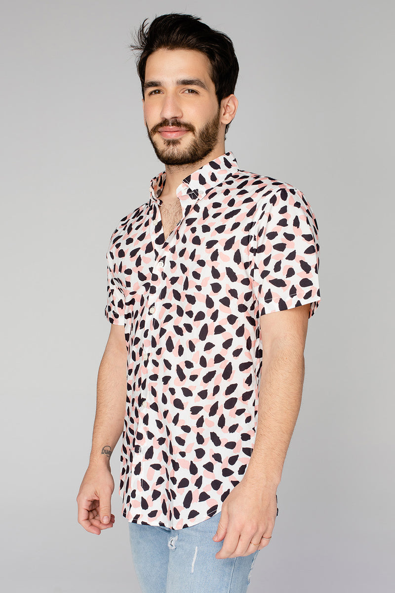 Robert Button Down Dress Shirt - Flamingo