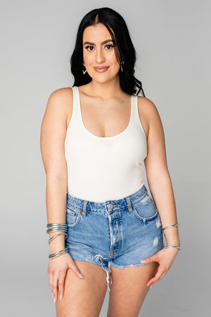 BuddyLove Sammy Scoop Neck Bodysuit - Cream