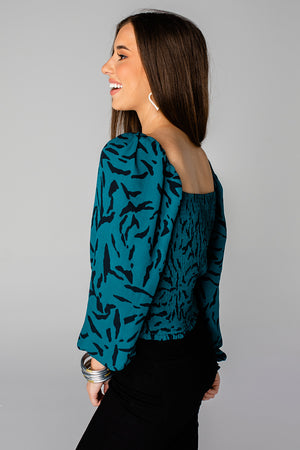 Bailey Smocked Back Top - Juniper