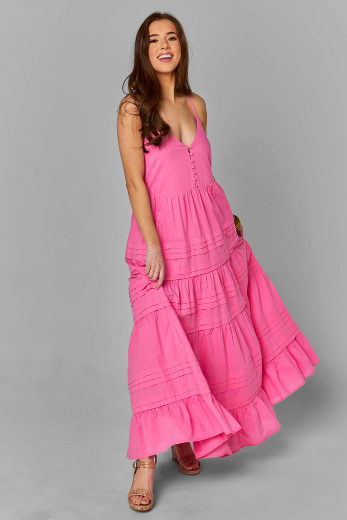 Jaxon Tiered Maxi Dress - Pink