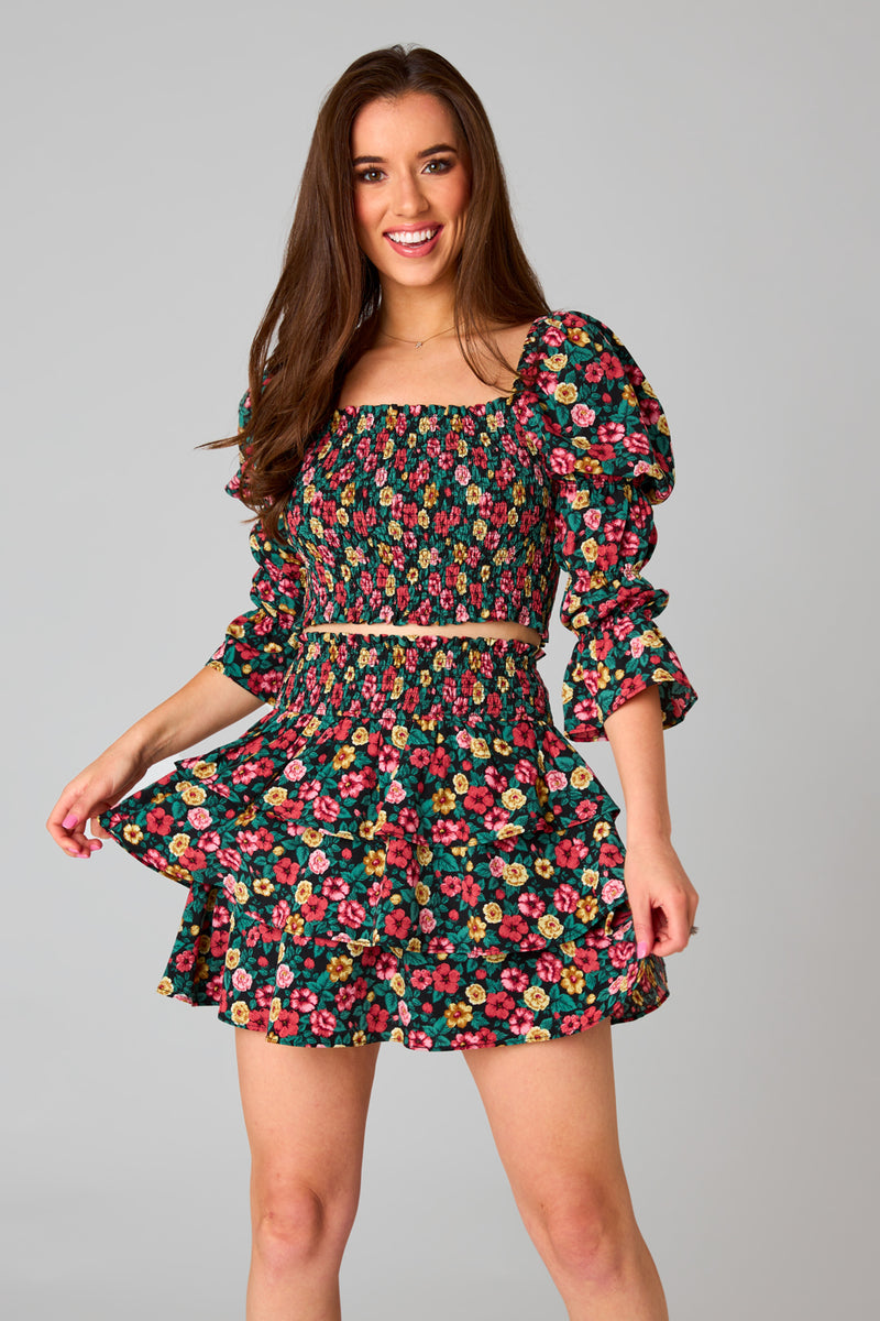 BuddyLove Nelly Smocked Two-Piece Set - Botanical