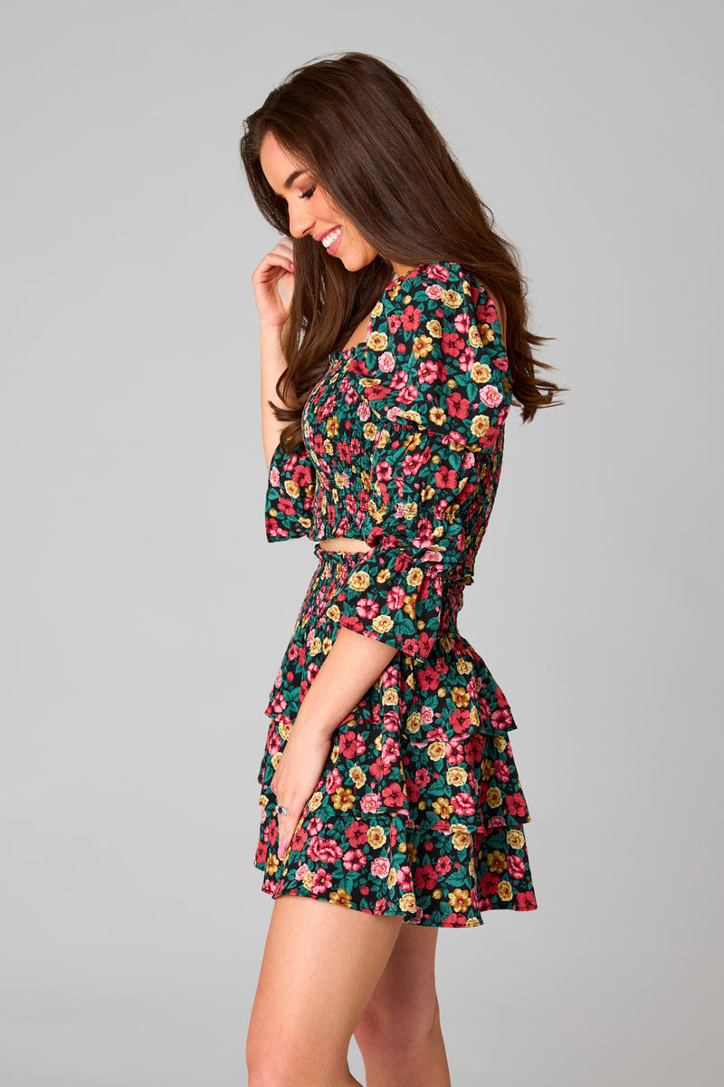 BuddyLove Nelly Smocked Two-Piece Set - Botanical