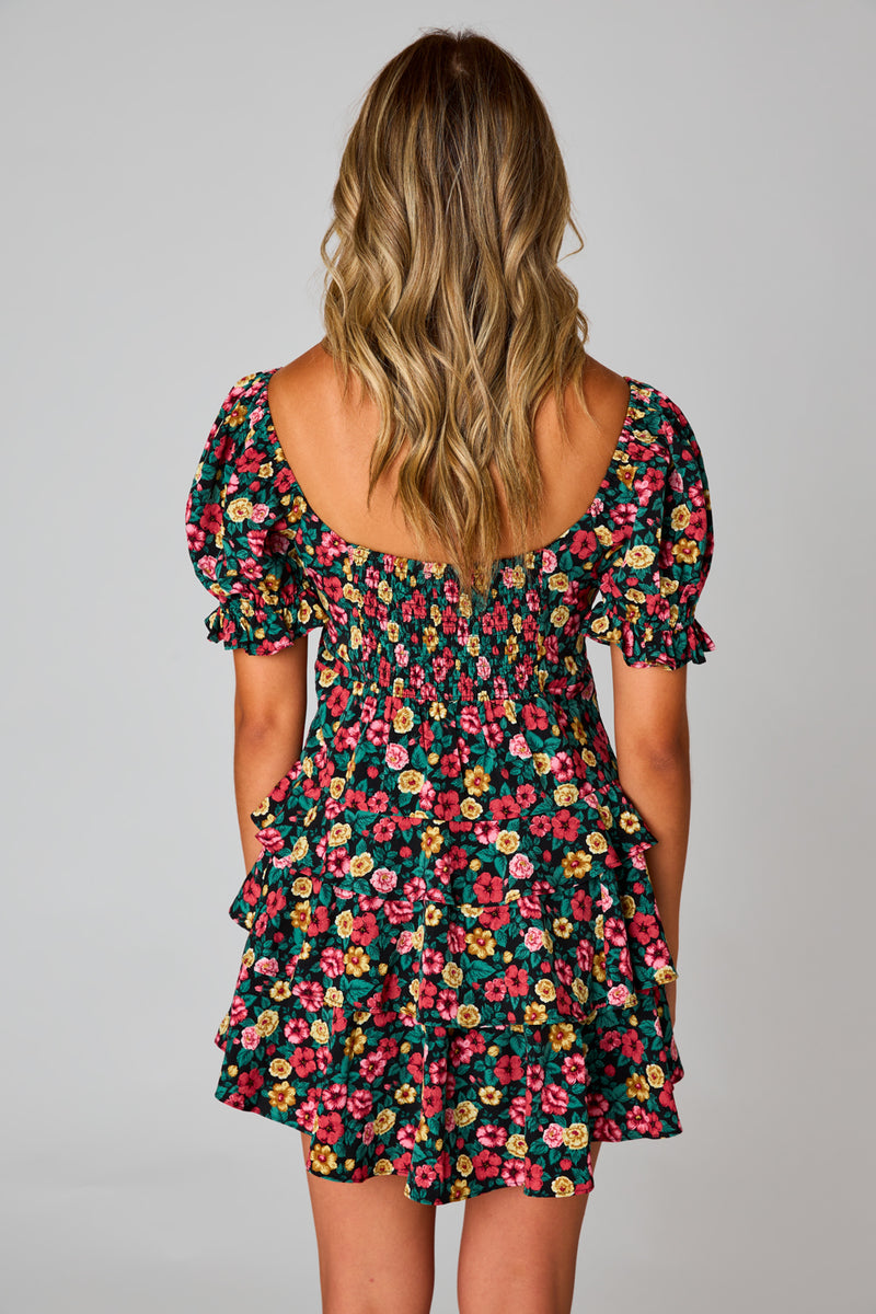 BuddyLove Tammy Ruffle Mini Dress - Botanical