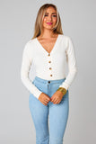 Holly Long Sleeve Button Up Bodysuit - White