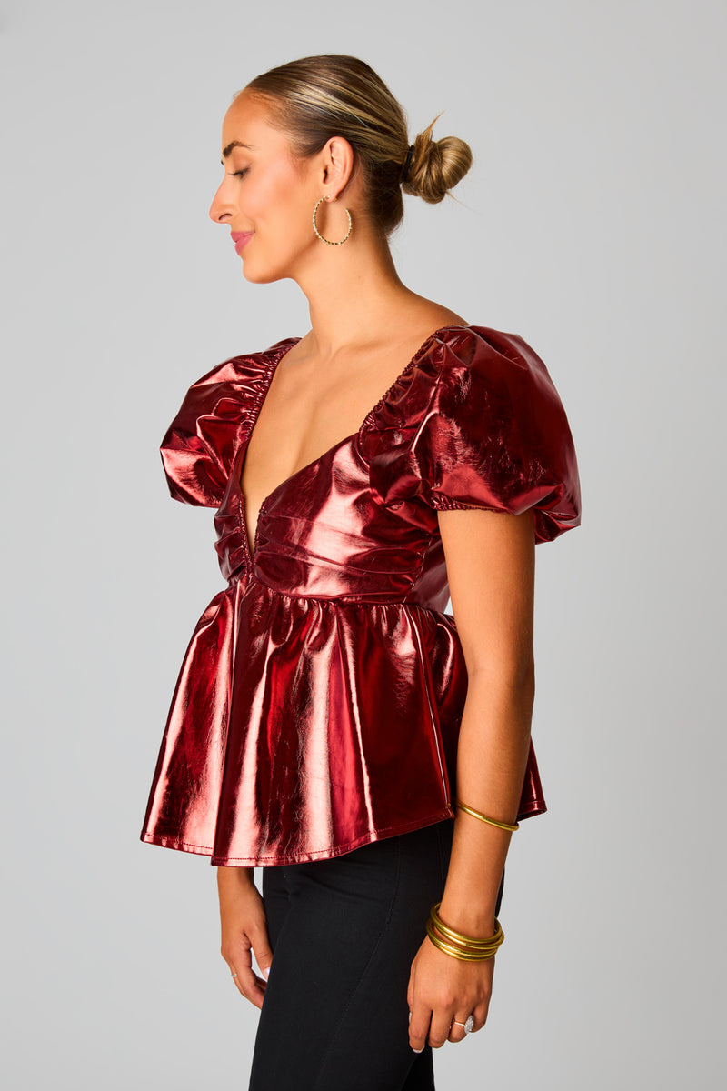 BuddyLove Houston Puff Sleeve Top - Bronze