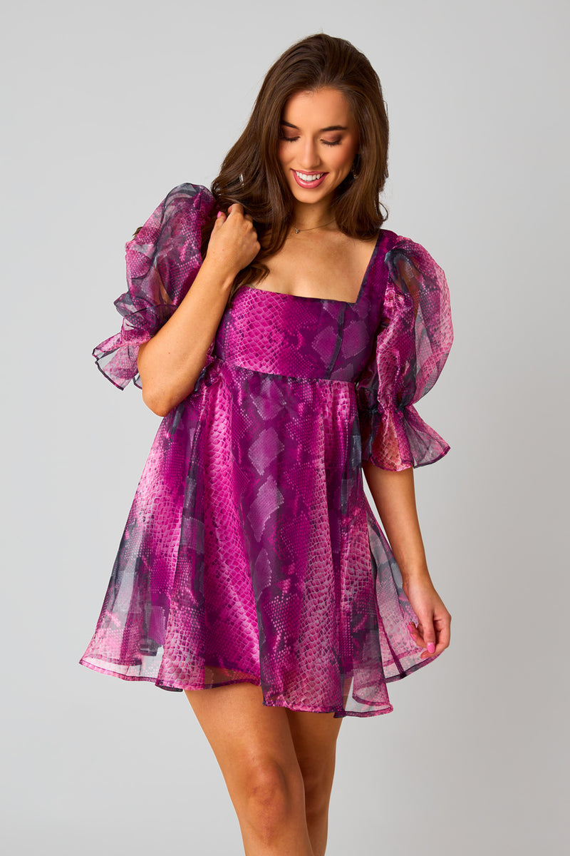 BuddyLove Betsy Puff Sleeve Babydoll Dress - Jafaar