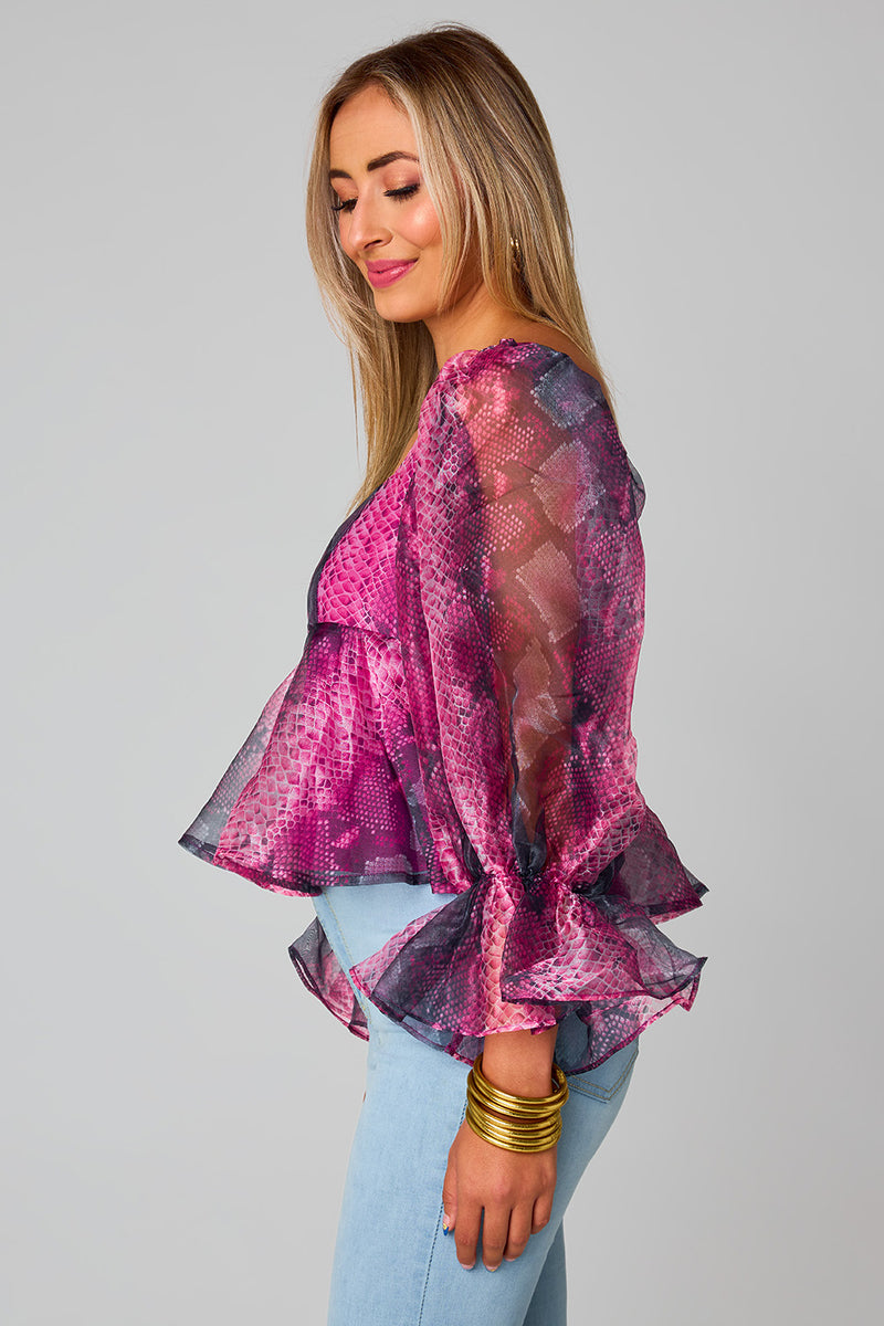 BuddyLove Pammie Puff Sleeve Peplum Top - Jafaar