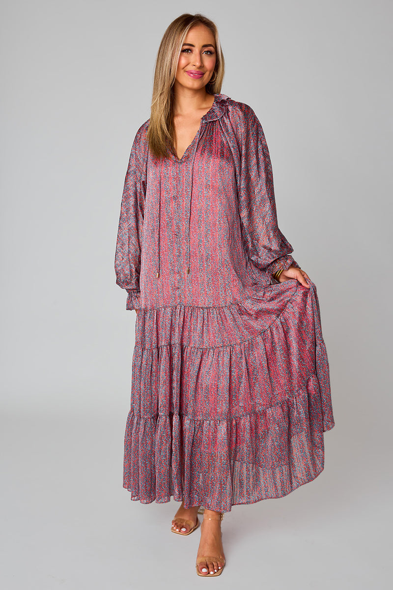 BuddyLove Greta Long Sleeve Maxi Dress - Forget Me Not
