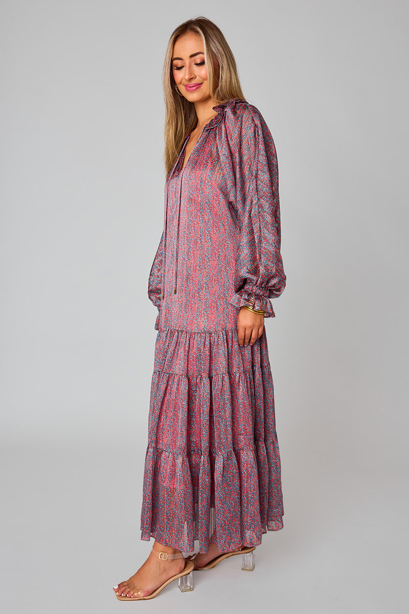 BuddyLove Greta Long Sleeve Maxi Dress - Forget Me Not