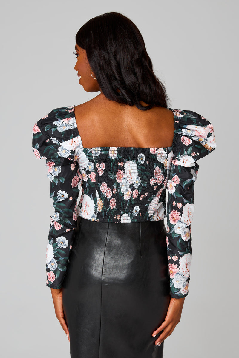 BuddyLove Dutchess Pleated Long Sleeve Top - Sleeping Garden