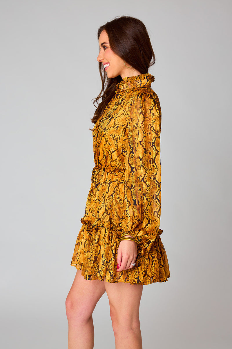 BuddyLove Grace Long Sleeve Short Dress - Snake Charmer