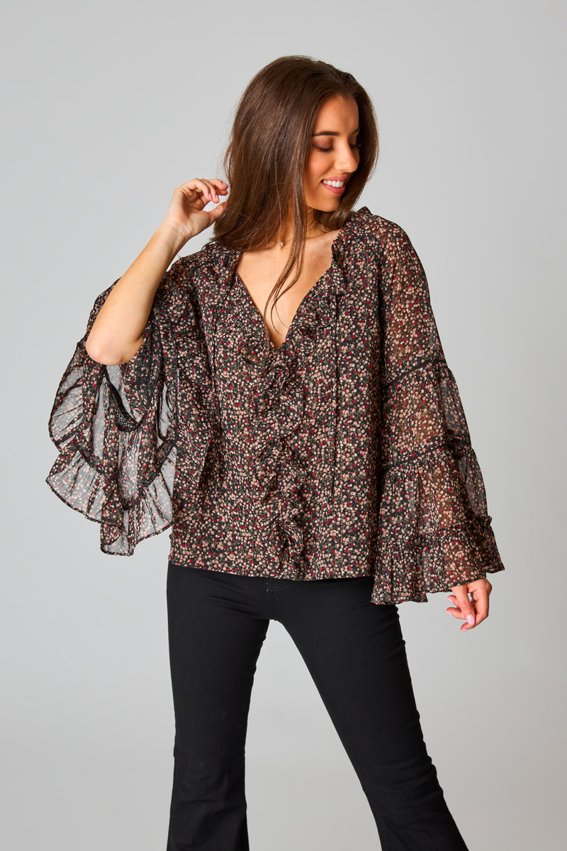 BuddyLove Mason Long Sleeve Ruffle Blouse - Te Amo