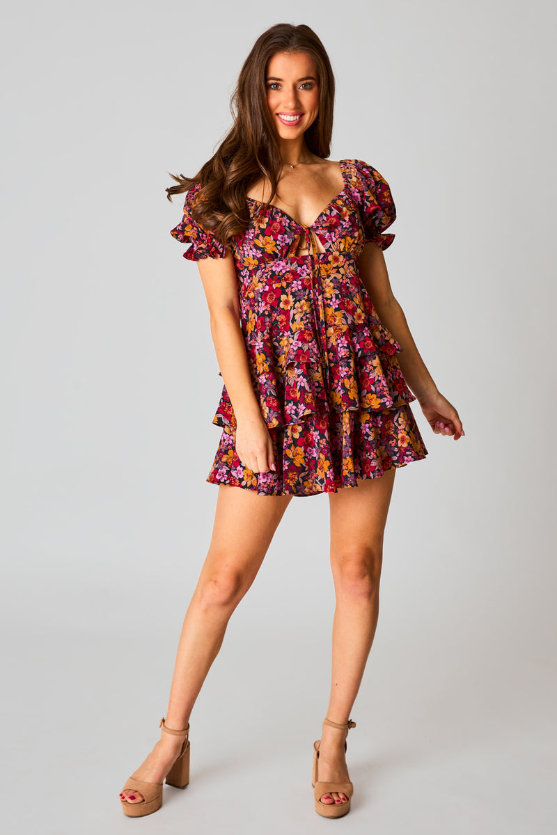BuddyLove Tammy Ruffle Mini Dress - Forbidden