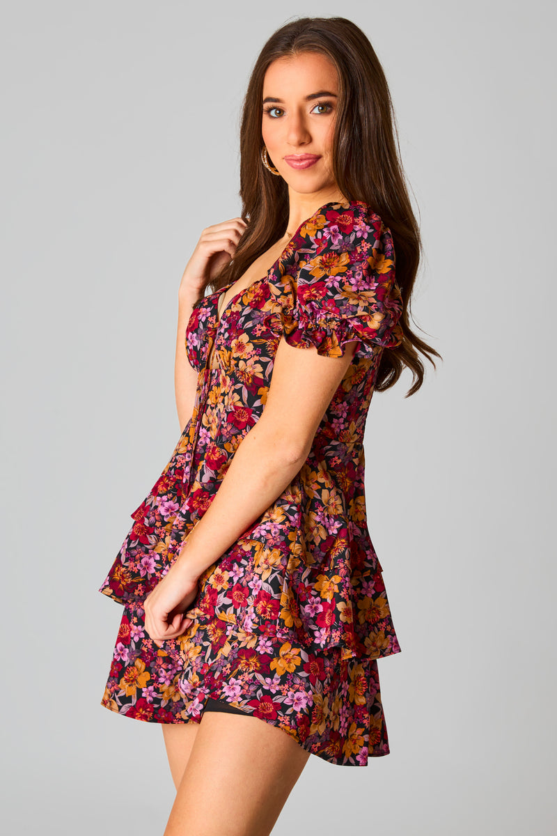 BuddyLove Tammy Ruffle Mini Dress - Forbidden