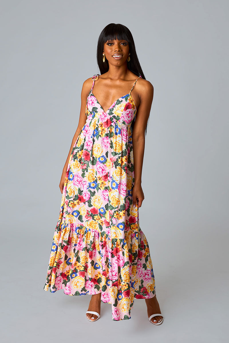 BuddyLove Soleil Tie-Shoulder Maxi Dress - Monet
