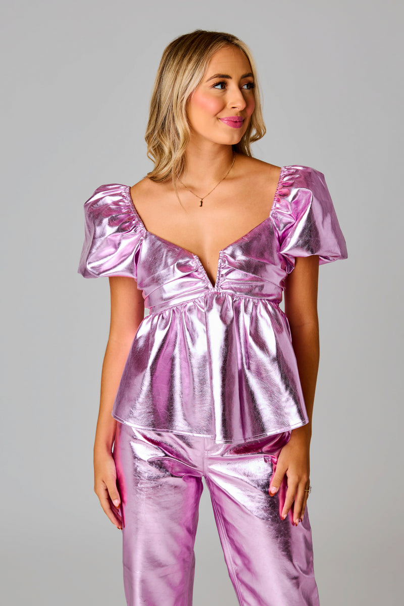 BuddyLove Houston Puff Sleeve Top -Ballet Slipper