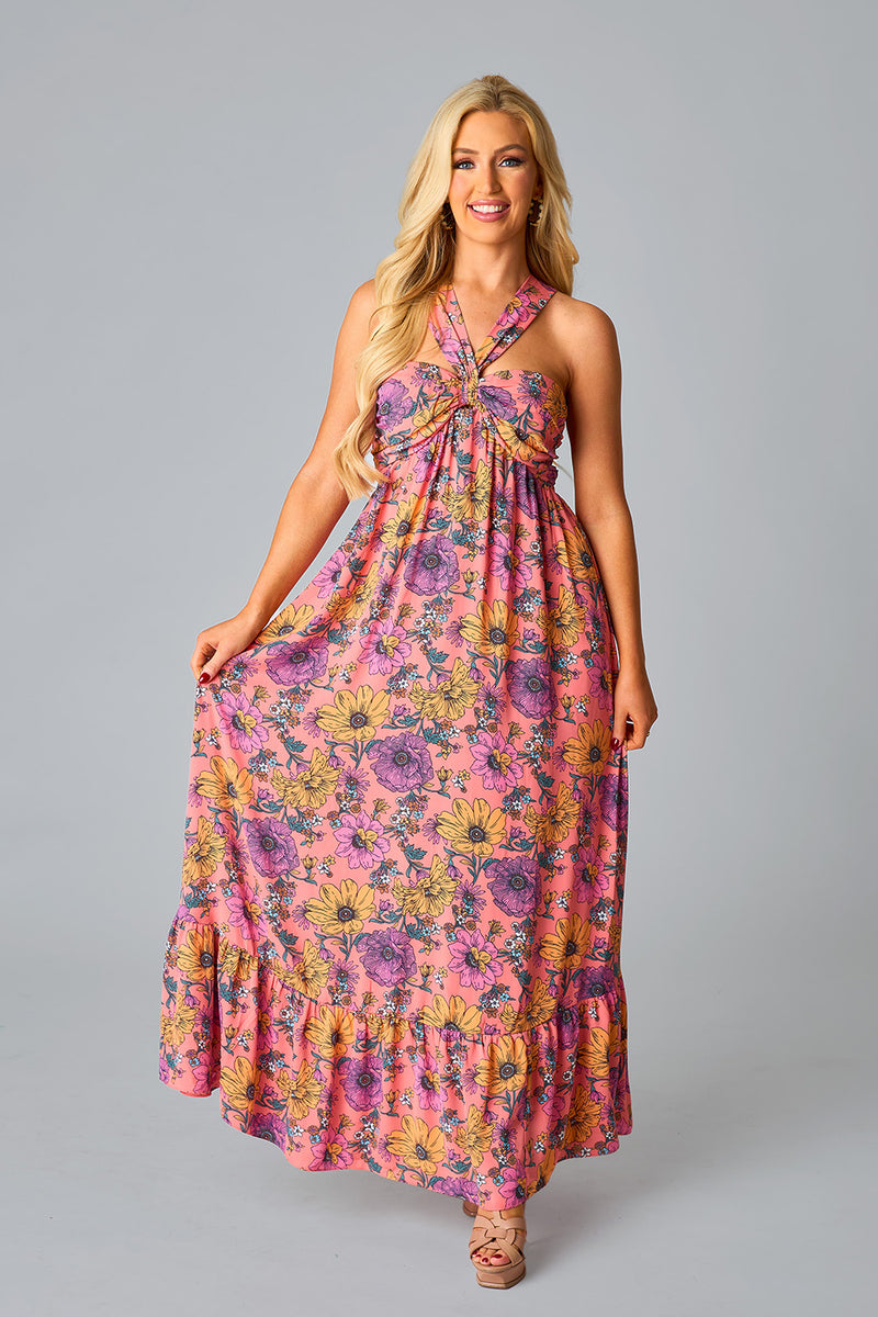 BuddyLove Charlotte Halter Maxi Dress - Nectar