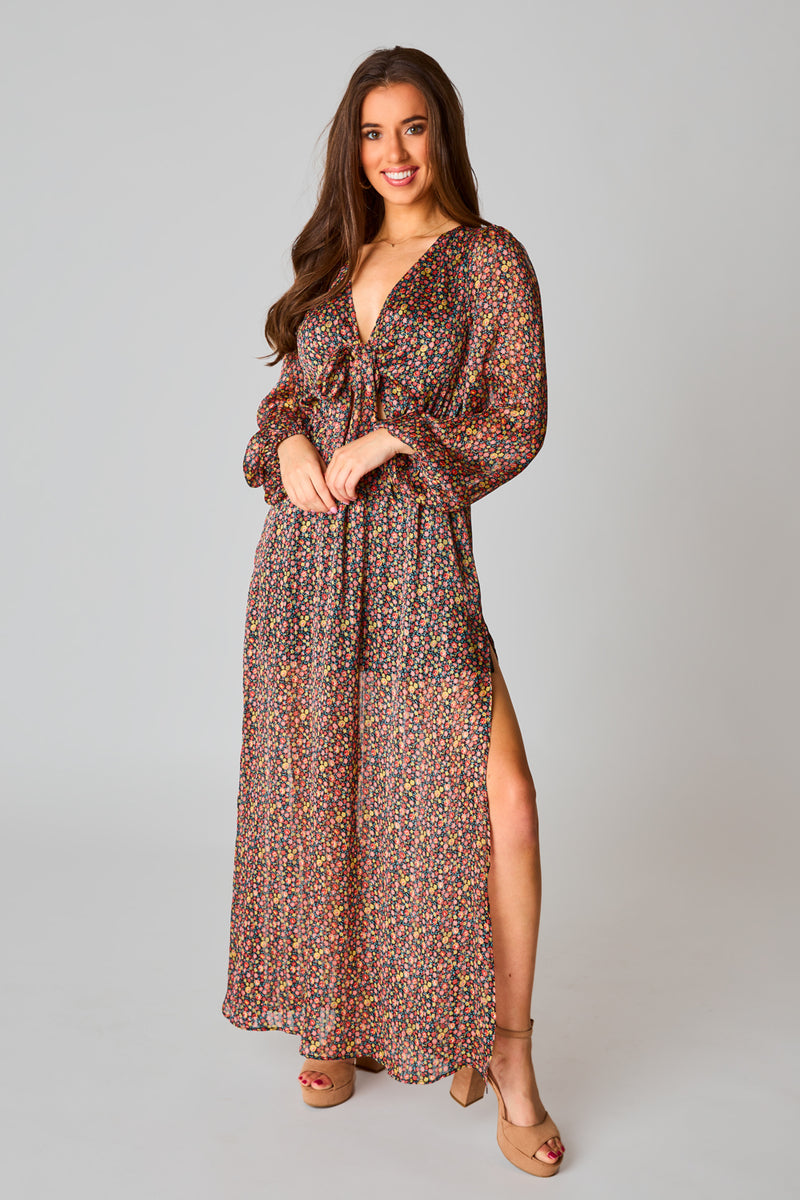 BuddyLove Desirae Long Sleeve Maxi Dress - Color Burst