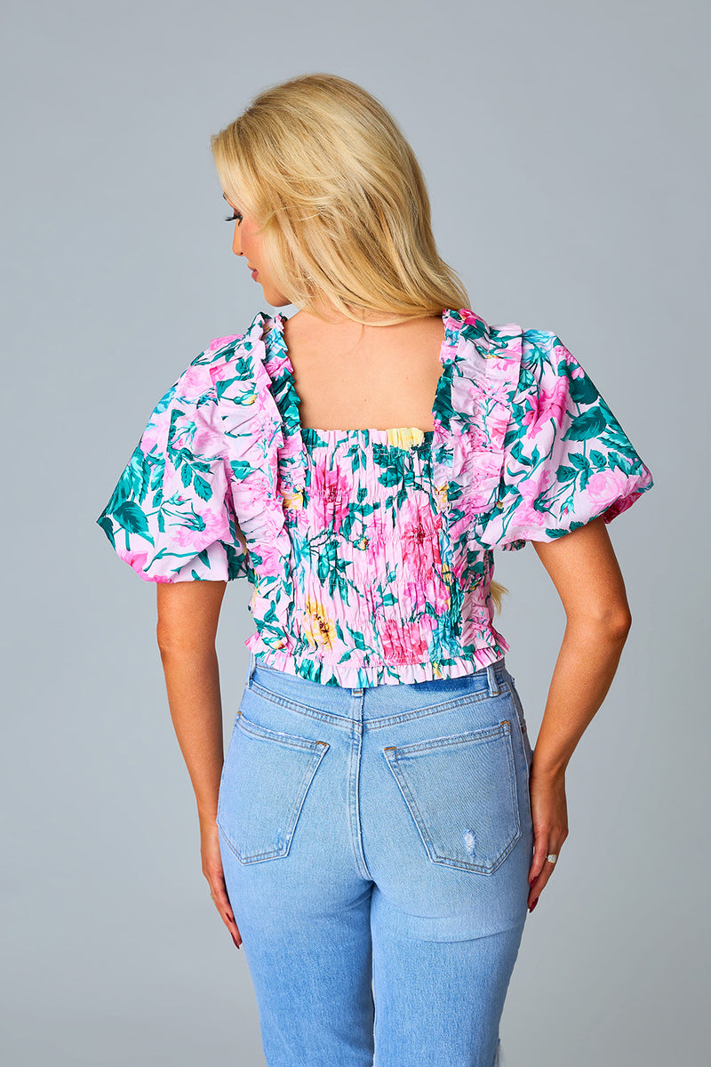 BuddyLove Tandy Puff Sleeve Top - Garden Club