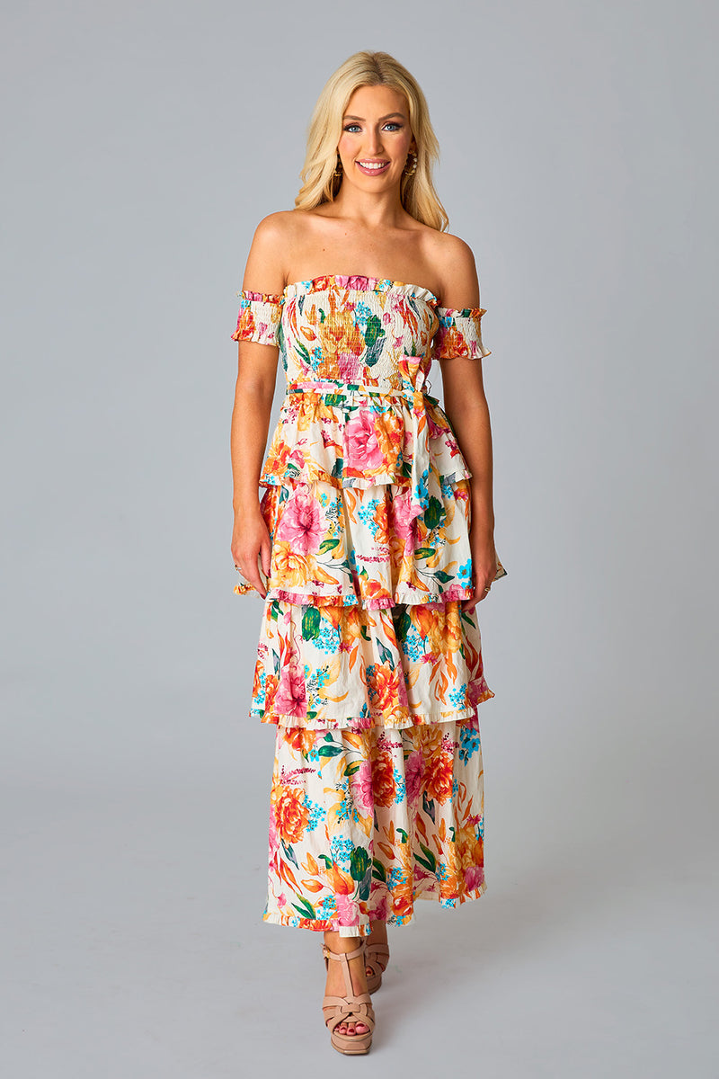 BuddyLove Elena Tiered Maxi Dress - Gladiola