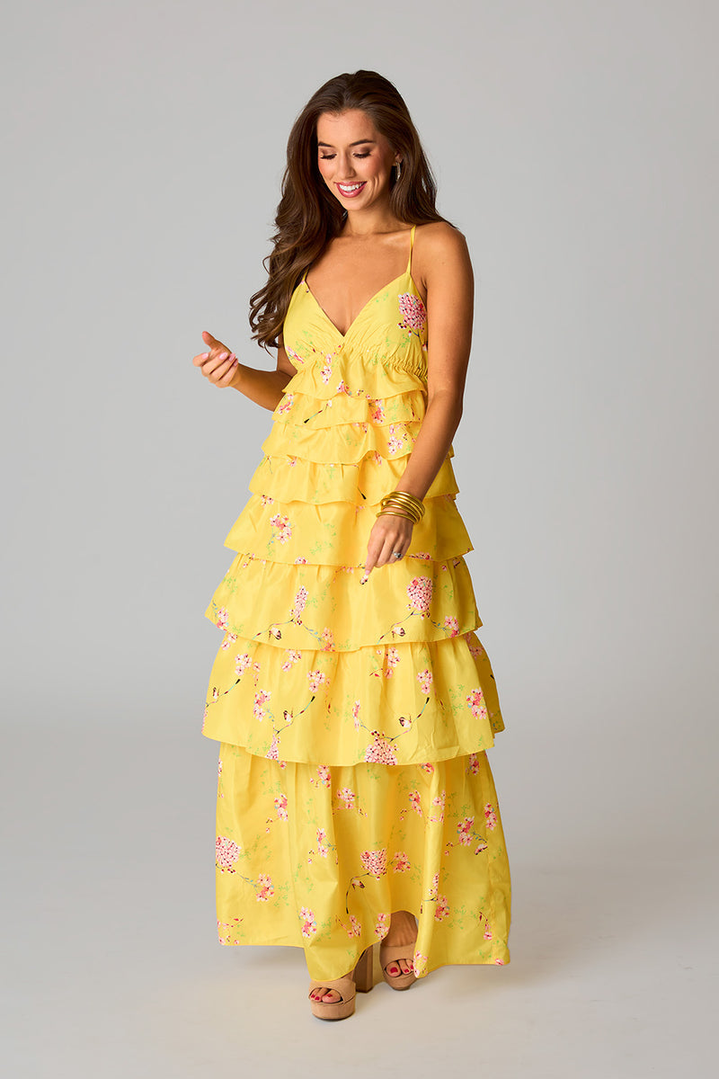 BuddyLove Callie Tiered Maxi Dress - Songbird