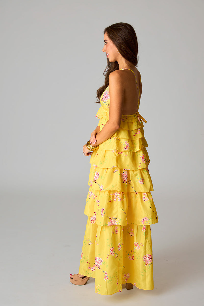 BuddyLove Callie Tiered Maxi Dress - Songbird