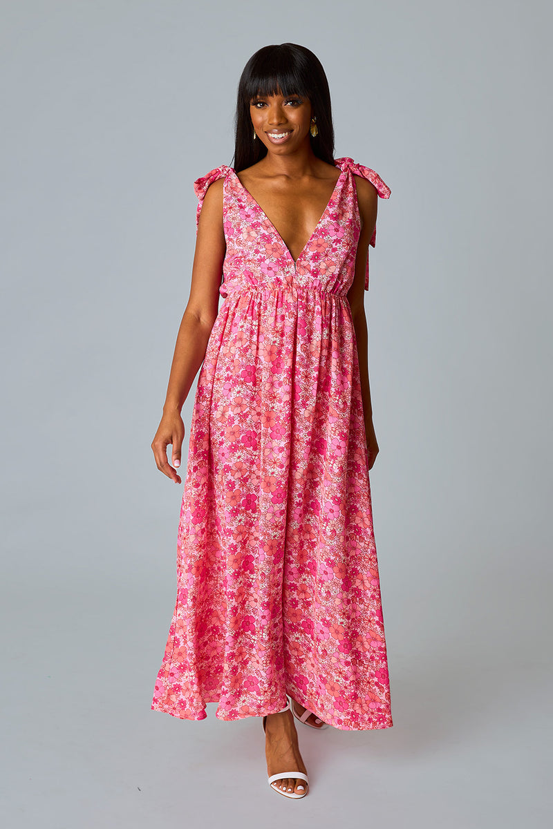 BuddyLove Meme Tie-Shoulder Maxi Dress - Hawaiian Sun