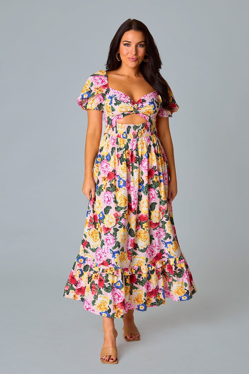 BuddyLove Ross Cut Out Lace Midi Dress - Monet