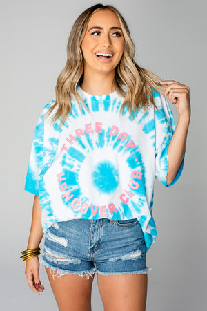 Cloud Tie-Dye Oversized Graphic Tee - Hangover Club